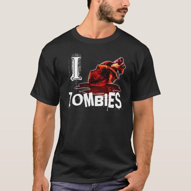 I HEART ZOMBIES - black/white T-Shirt (Front)