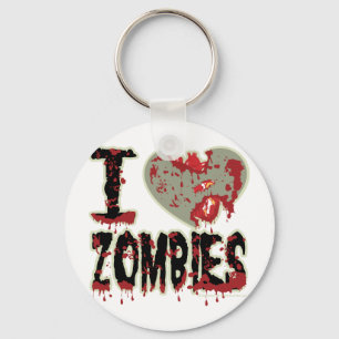 i heart zombies! keychain