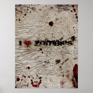 I Heart Zombies Poster