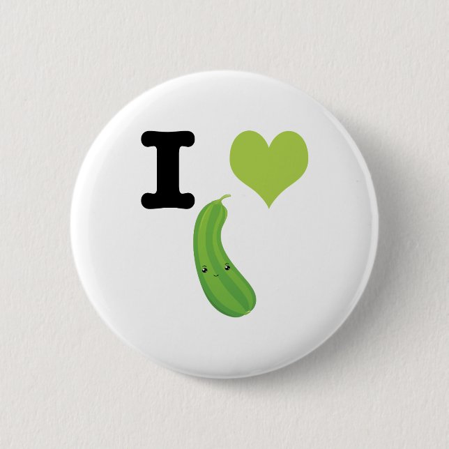 I Heart Zucchini 2 Inch Round Button (Front)