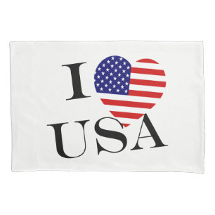 I Heartflag USA bk bedpccn Pillowcase