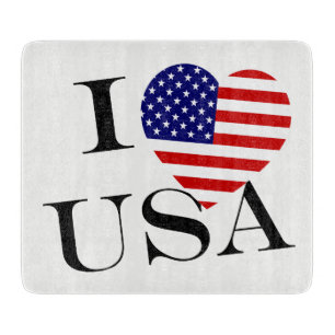 I Heartflag USA bk cbcn Cutting Board