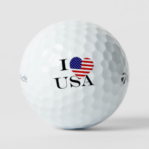 I Heartflag USA bk tmtp5 gbcnt Golf Balls