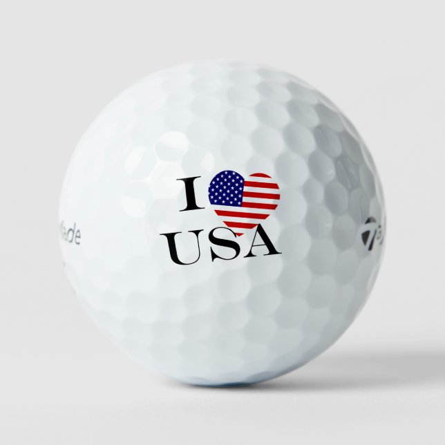 I Heartflag USA bk tmtp5 gbcnt Golf Balls (Front)