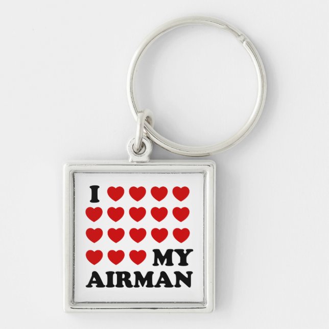 I (hearts) my Airman Keychain (Front)