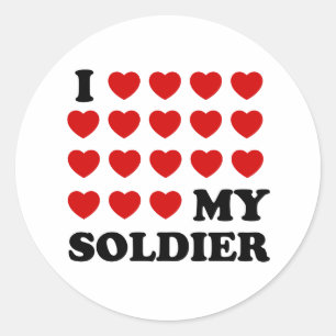 I (hearts) my Soldier Classic Round Sticker