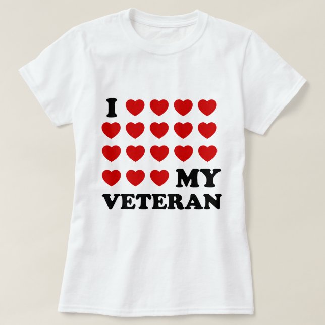 I (hearts) my Veteran T-Shirt (Design Front)