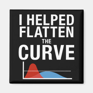 I Helped Flatten The Curve Social Distancing Magnet