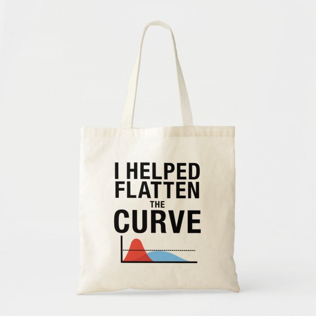 I Helped Flatten The Curve Social Distancing Tote Bag (Front)