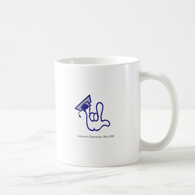 I helped ___ get her degree - blue ILY Coffee Mug (Right)