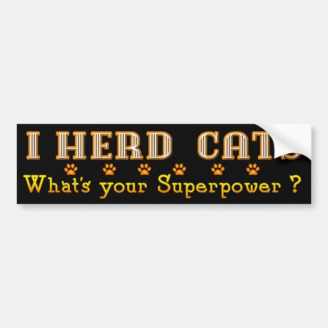 I Herd Cats Bumper Sticker (Front)