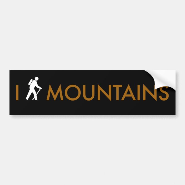 I Hike Mountains Bumper Sticker (Front)