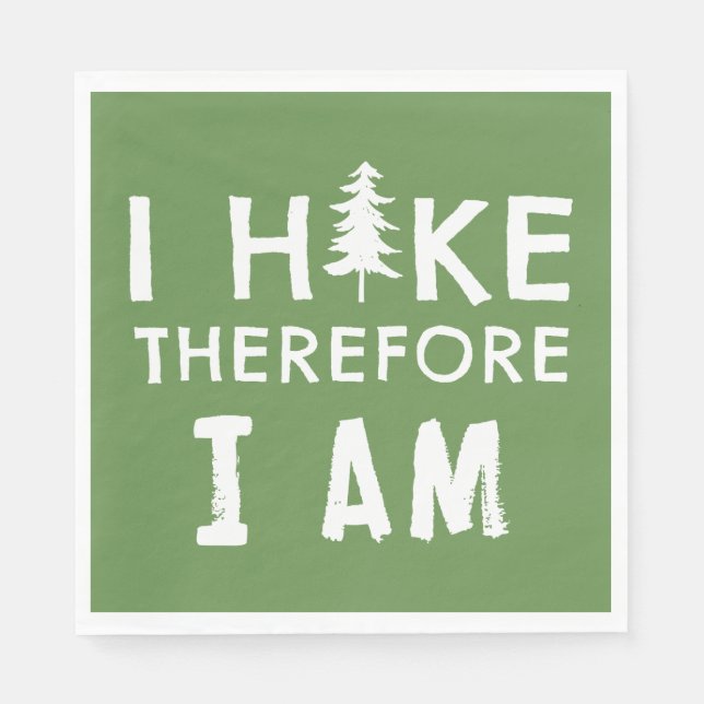 I Hike Therefore I Am Napkin (Front)
