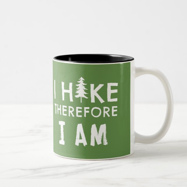 I Hike Therefore I Am Two-Tone Coffee Mug (Right)