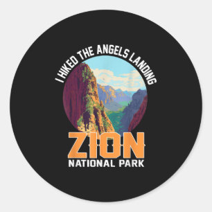 I Hiked The Angels Landing Zion National Park Hiki Classic Round Sticker