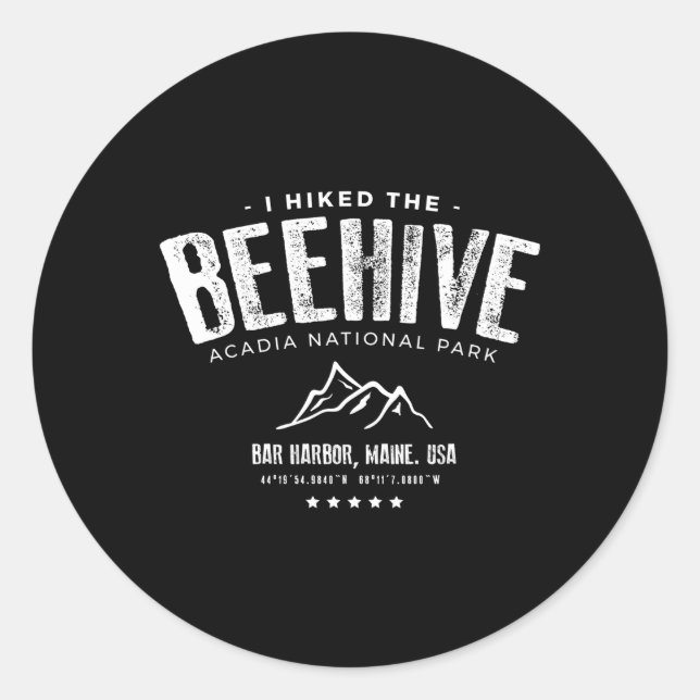 I Hiked The Beehive Trail Acadia National Park Classic Round Sticker (Front)