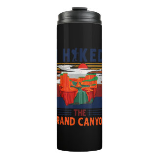 I Hiked The Grand Canyon Cool Retro Vintage Hiking Thermal Tumbler