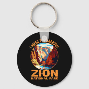 I Hiked The Narrows Zion National Park Hiking Adve Keychain