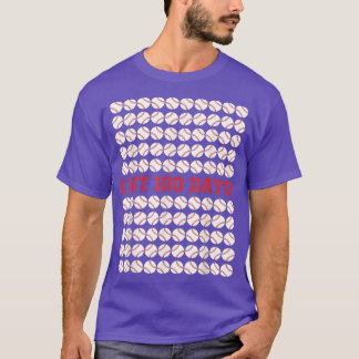 I Hit 100 Days Of School Baseball 100th Day Gifts T-Shirt