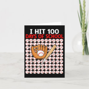 I Hit 100 Days Of School Baseball Bat Boys Toddler Card
