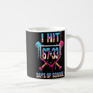 I Hit 67+33 100 Days Of School Boys Baseball Drip Coffee Mug