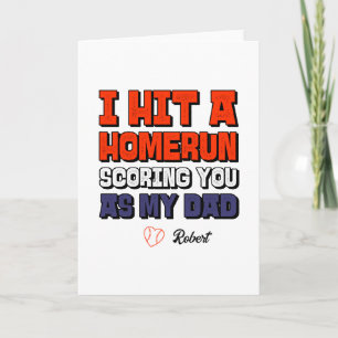 I Hit A Homerun Personalized Fathers Day Baseball  Card