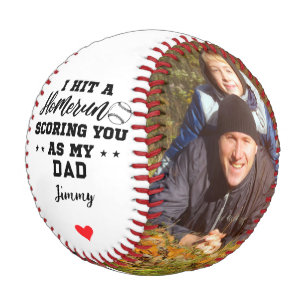 I Hit Homerun Scoring You As My Dad Custom Photo Baseball