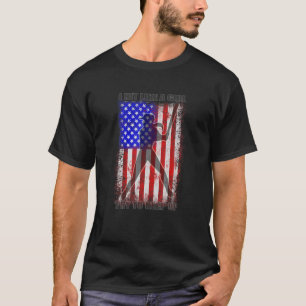 I Hit Like A Girl Softball Baseball USA Flag Littl T-Shirt
