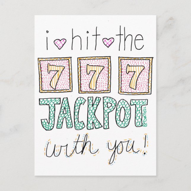 I Hit The Jackpot With You Postcard (Front)