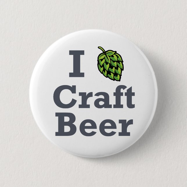 I [hop] Craft Beer 2 Inch Round Button (Front)