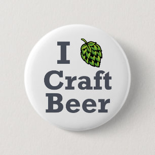 I [hop] Craft Beer 2 Inch Round Button