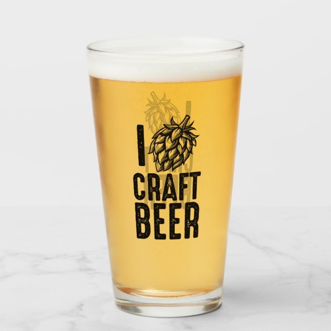 I Hop Craft Beer Glass (Front Filled)