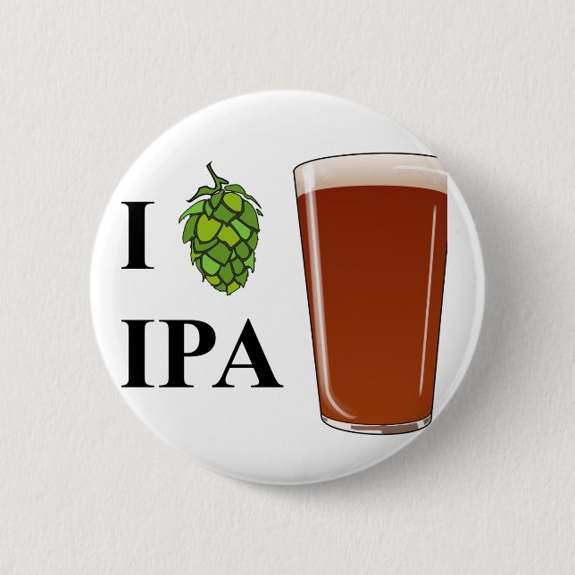 I "hop" IPA design 2 Inch Round Button (Front)