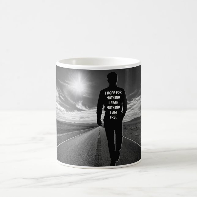 I hope for nothing motivational quote magic mug (Center)