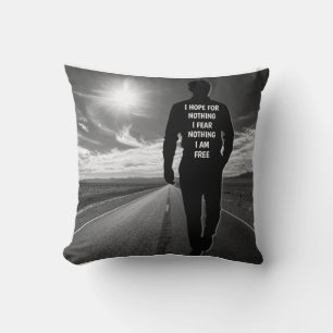 I hope for nothing motivational quote throw pillow