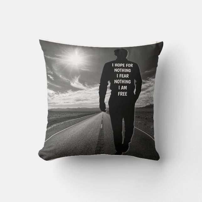 I hope for nothing motivational quote throw pillow (Front)