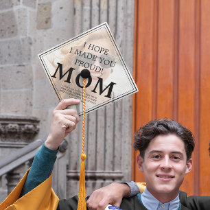 'I Hope I Made You Proud' Tribute Custom Photo Gra Graduation Cap Topper