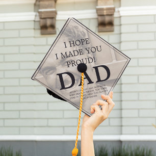 'I Hope I Made You Proud' Tribute Custom Photo Graduation Cap Topper