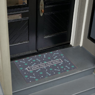 I Hope You Like Dogs Paws and Bones Pattern Doormat