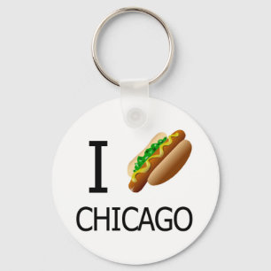 I Hotdog Chicago Keychainx Keychain