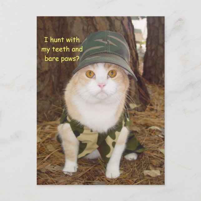 I Hunt with My Teeth & Bare Paws Postcard (Front)