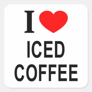 I ❤️ ICED COFFEE I LOVE ICED COFFEE I HEART ICED C SQUARE STICKER