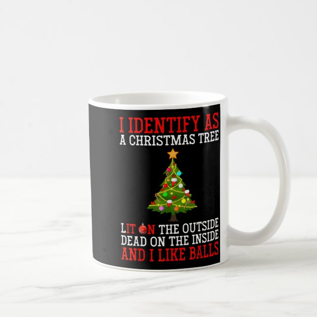 I Identify As A Christmas Tree Lit On The Outside  Coffee Mug (Right)