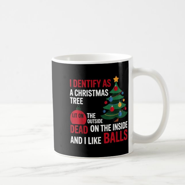 I Identify As A Christmas Tree Lit On The Outside  Coffee Mug (Right)
