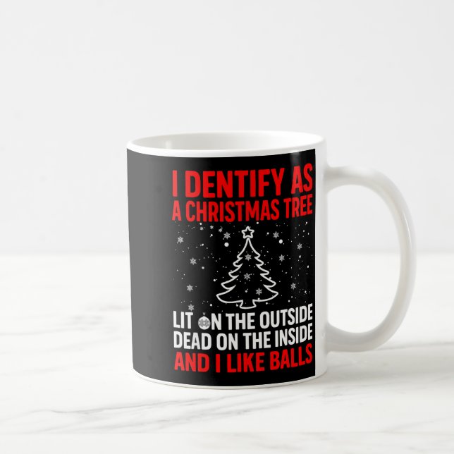 I Identify As A Christmas Tree Lit On The Outside  Coffee Mug (Right)
