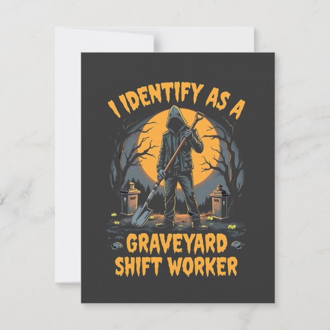 I Identify as a Graveyard Shift Worker Halloween Card (Front)