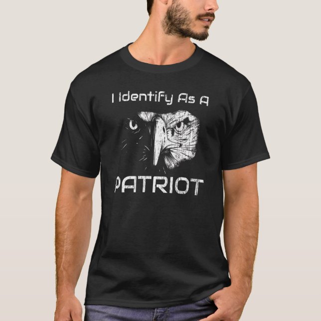 I Identify As A Patriot American Pride Bald Eagle T-Shirt (Front)
