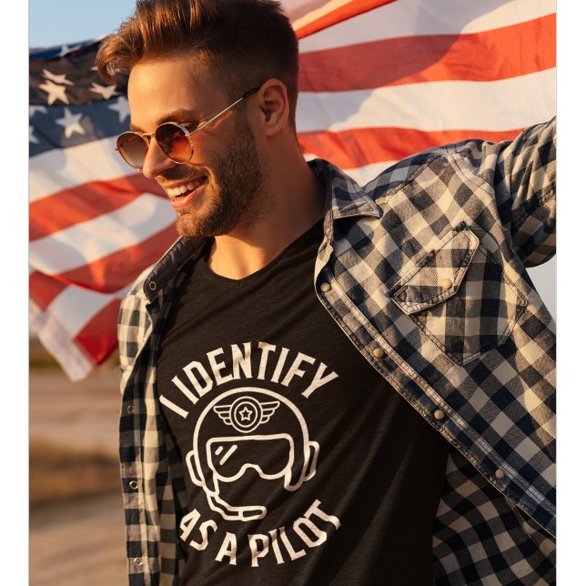 I Identify As A Pilot, Humour, Funny Quote  T-Shirt (Creator Uploaded)