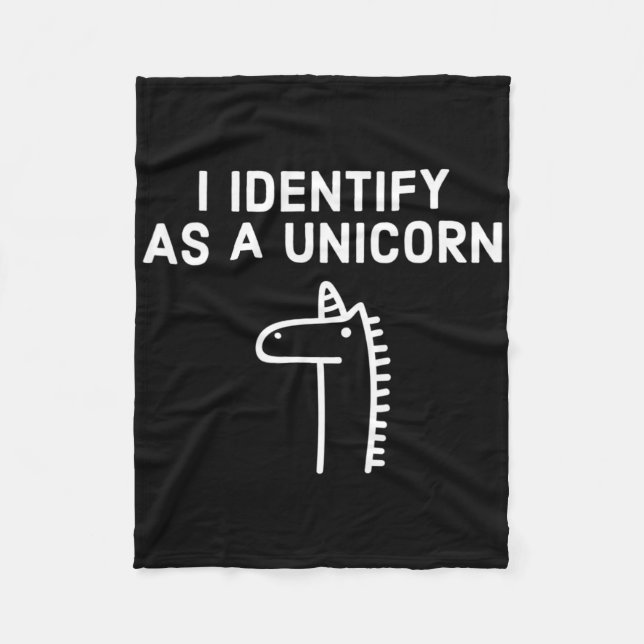 I Identify As A Unicorn - Halloween  Fleece Blanket (Front)