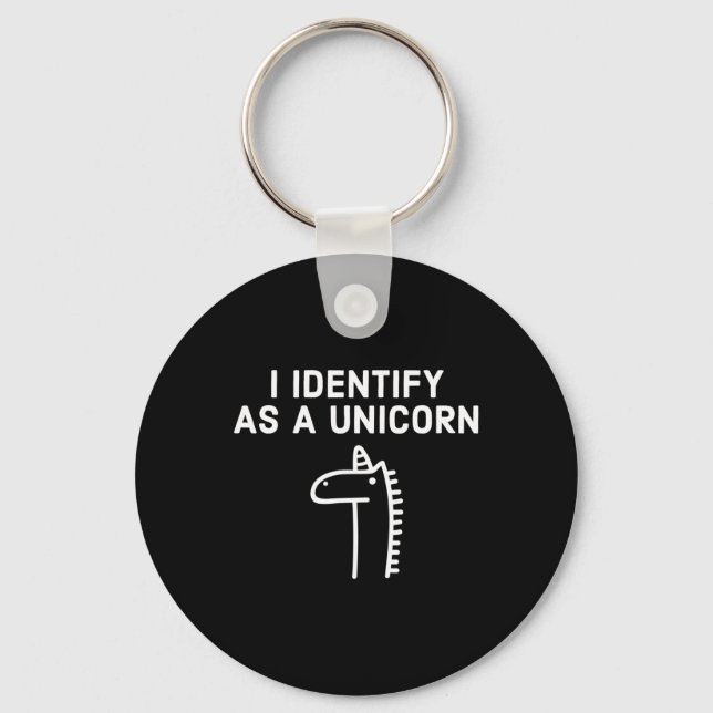 I Identify As A Unicorn - Halloween  Keychain (Front)